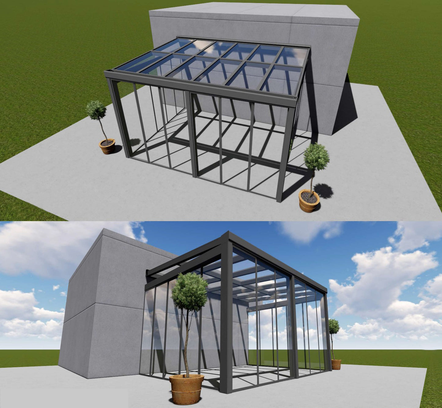 Hagestue i aluminium